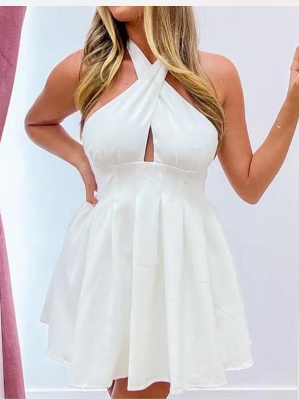 DO+BE Ivory Satin Slip Dress - Picture 2 of 6